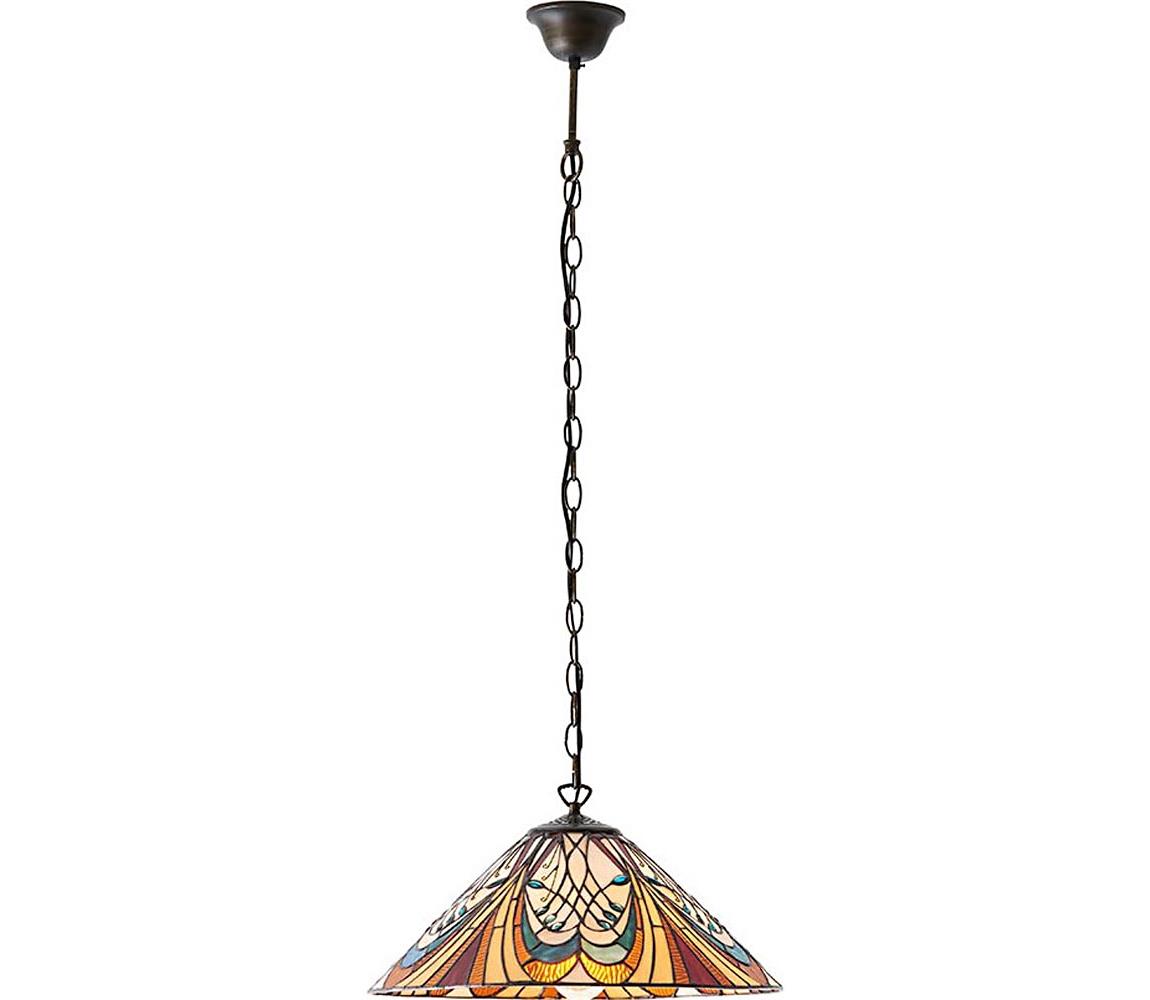 Endon 64162 - Lustr na řetězu Tiffany HECTOR 1xE27/60W/230V pr. 40 cm 64162