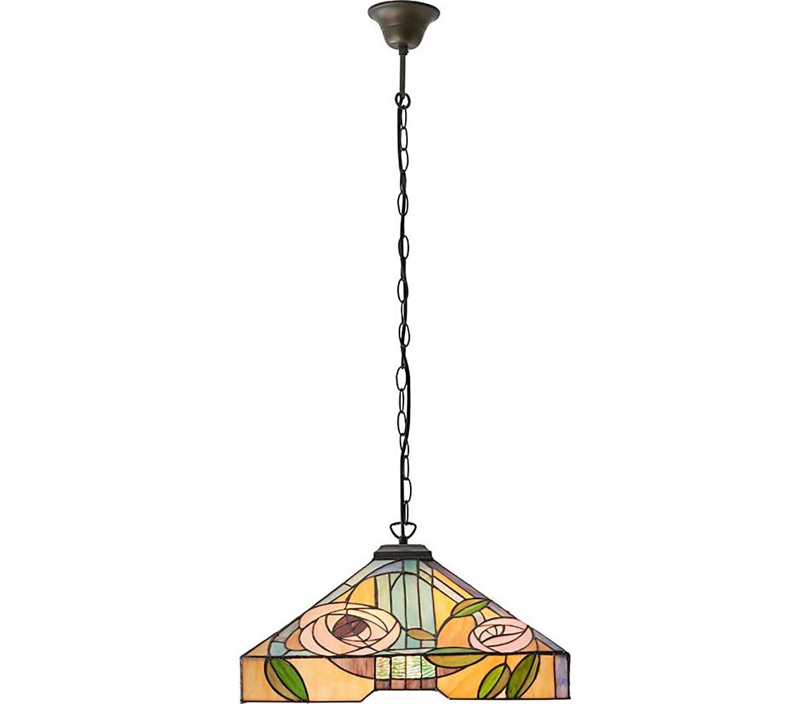 Endon 64384 - Lustr na řetězu Tiffany WILLOW 3xE27/60W/230V 64384