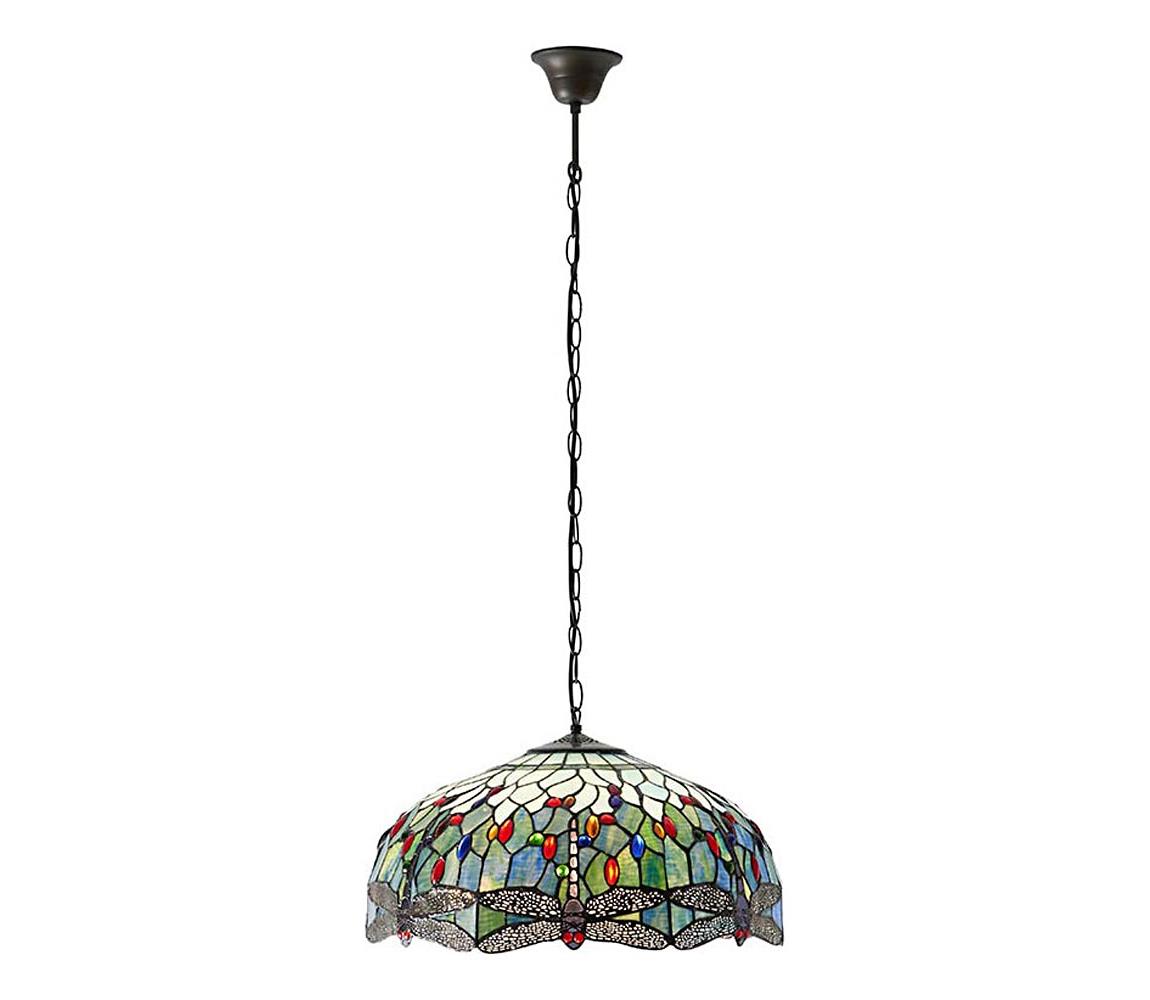 Endon 66148 - Lustr na řetězu Tiffany DRAGONFLY 3xE27/60W/230V pr. 50 cm 66148