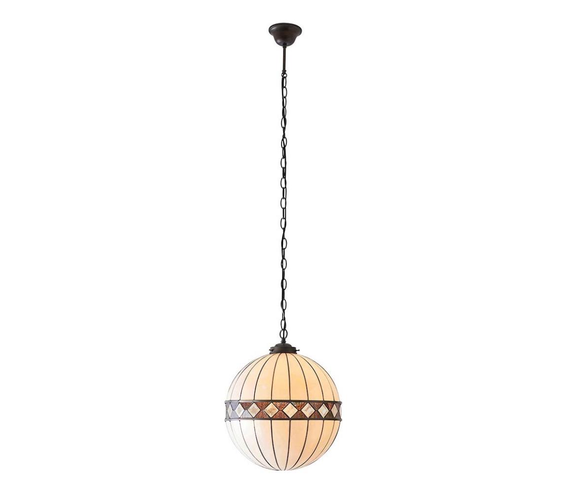 Endon 67045 - Lustr na řetězu Tiffany FARGO 1xE27/60W/230V pr. 40 cm 67045