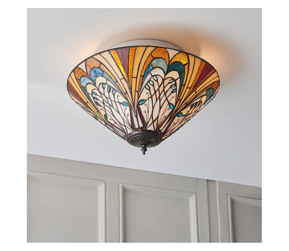 Endon 70241 - Stropní svítidlo Tiffany HECTOR 2xE27/60W/230V pr. 40 cm 70241