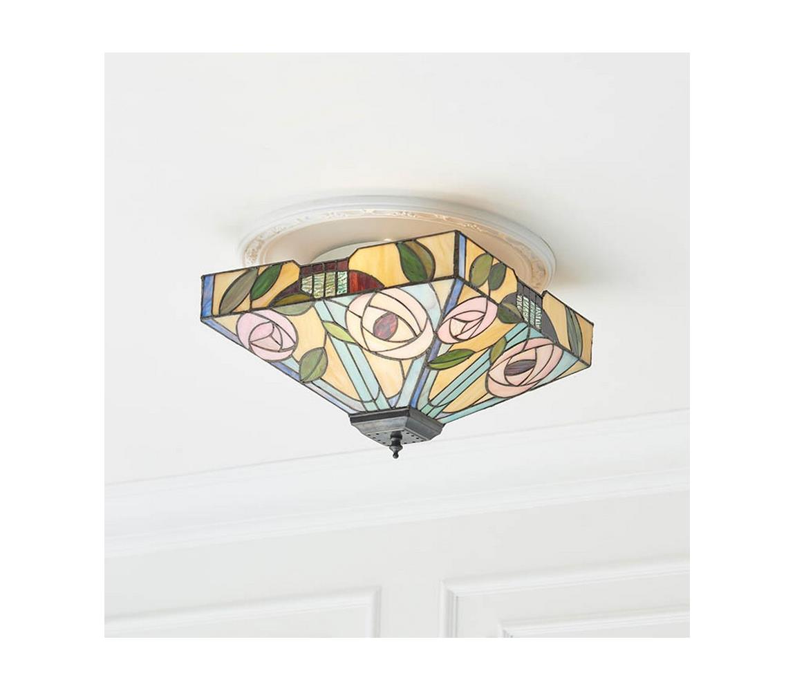 Endon 70699 - Stropní svítidlo Tiffany WILLOW 2xE27/60W/230V 35x35 cm 70699