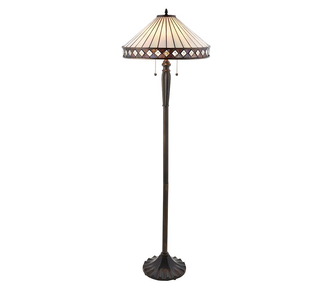 Endon 70936 - Stojací lampa Tiffany FARGO 2xE27/60W/230V pr. 50 cm 70936