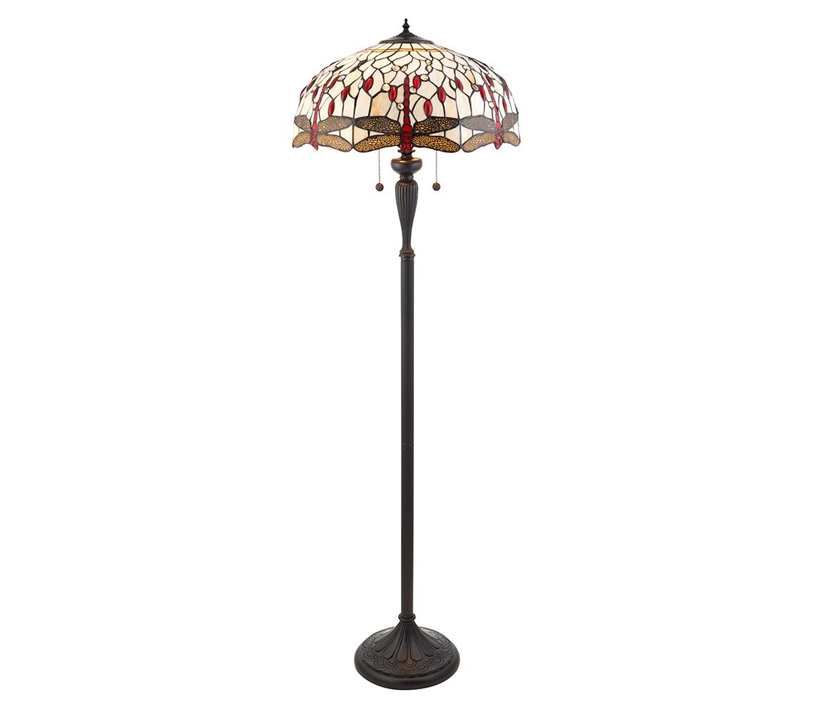 Endon 70940 - Stojací lampa Tiffany DRAGONFLY 2xE27/60W/230V pr. 50 cm 70940