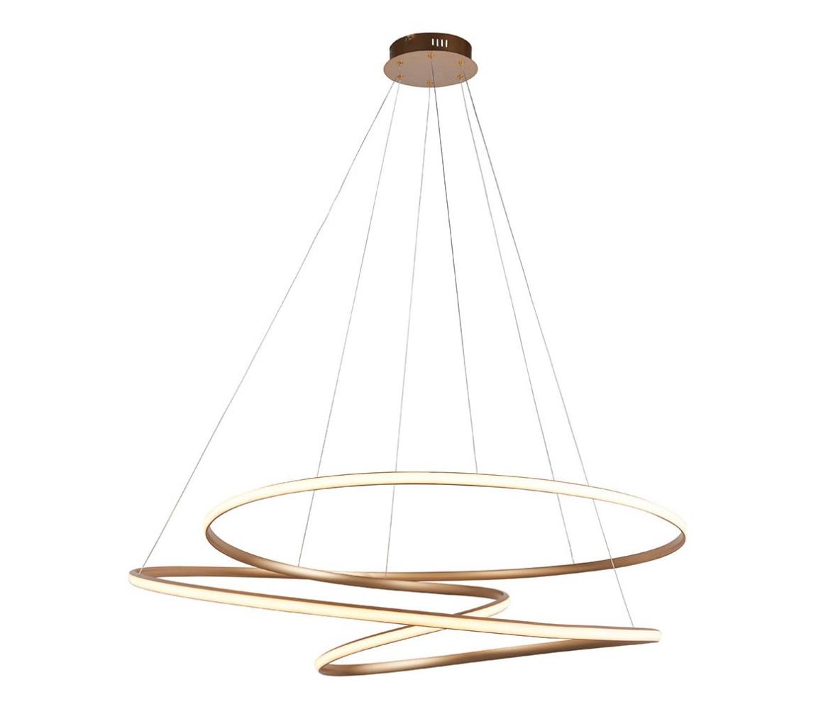 Endon 97645 - LED Stmívatelný lustr na lanku TWIRL LED/131W/230V 3000K zlatá 97645