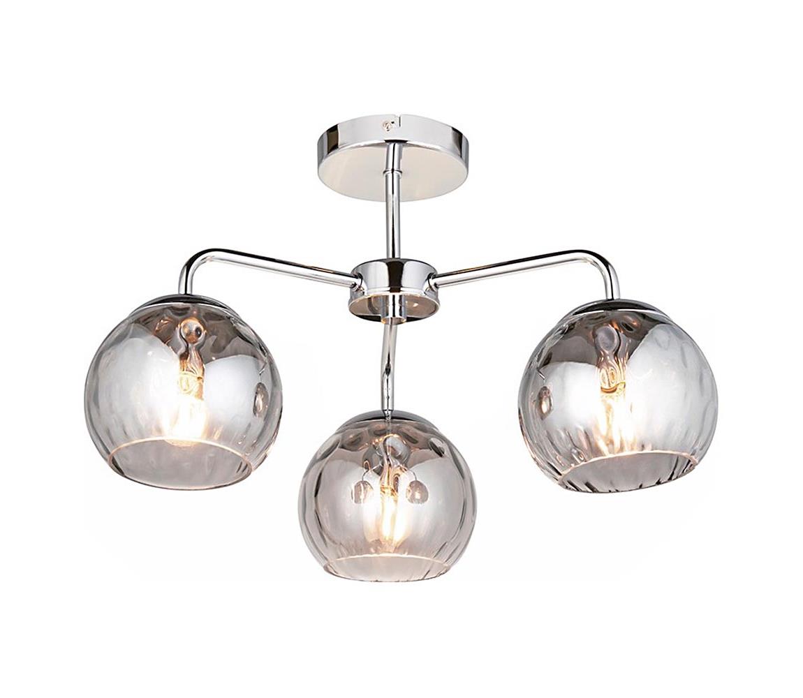 Endon 97971 - Přisazený lustr DIMPLE 3xE14/25W/230V lesklý chrom/kouřová šedá 97971