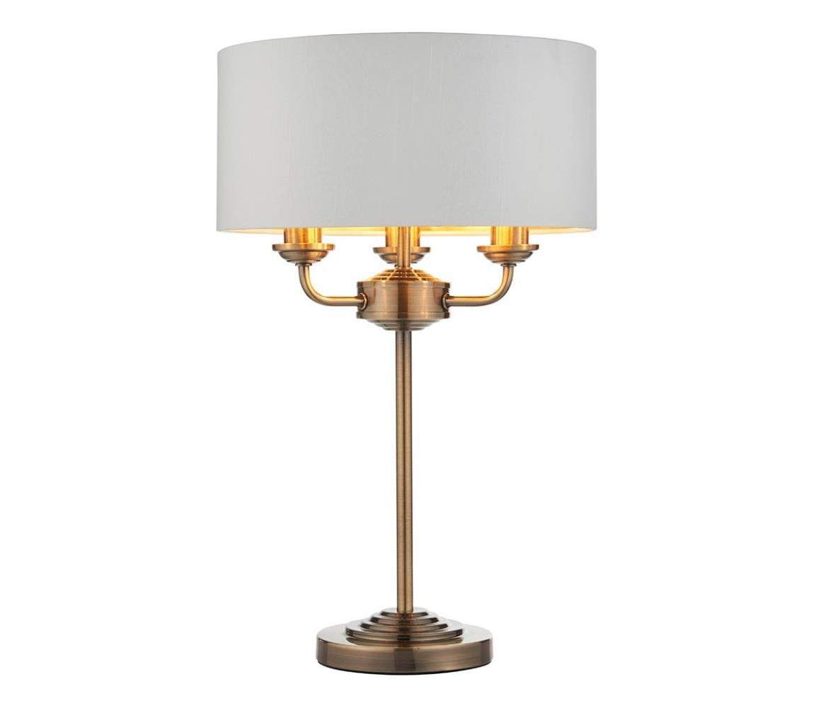 Endon 98932 - Stolní lampa HIGHCLERE 3xE14/18W/230V bílá/mosaz pr. 32 cm 98932