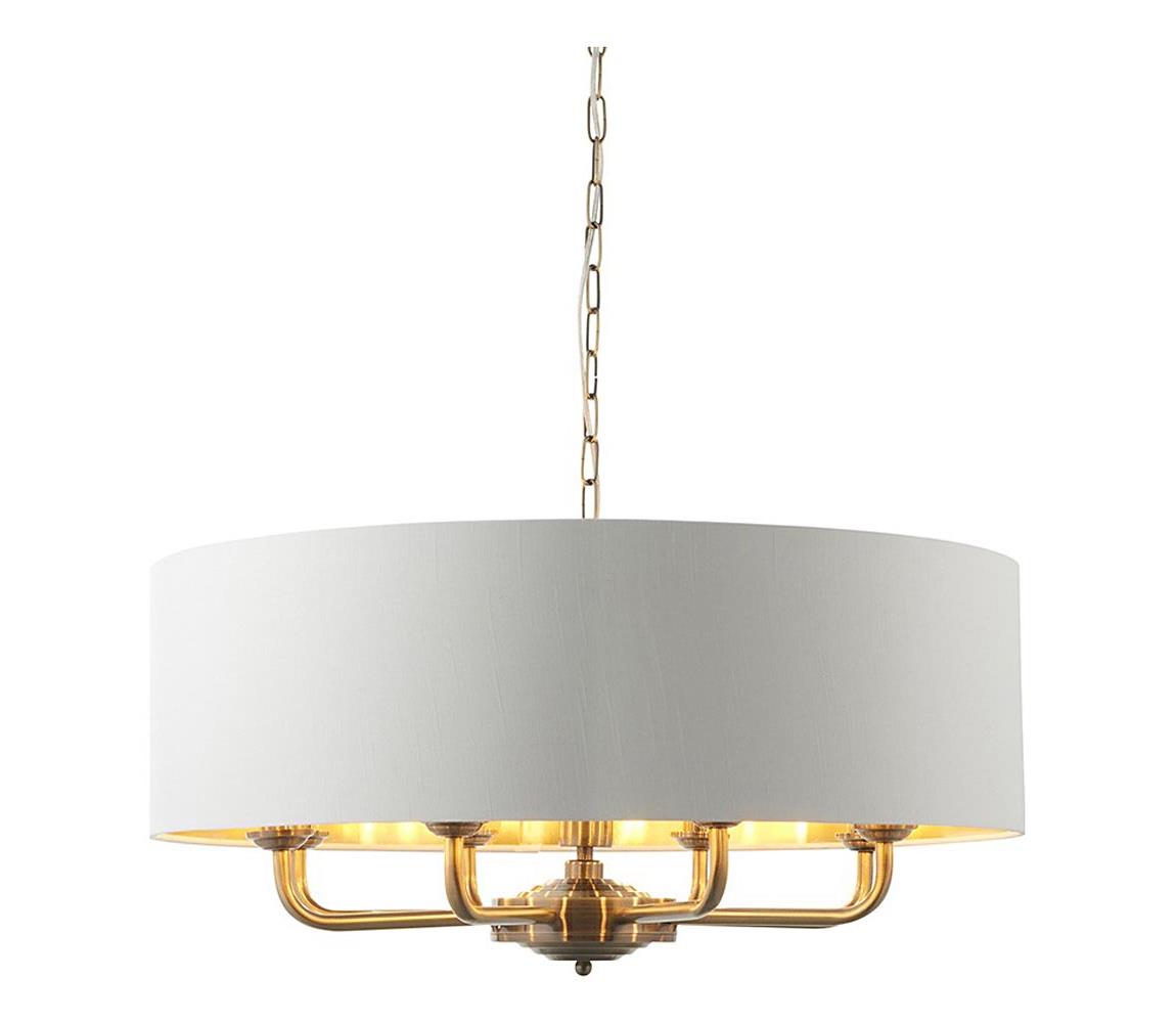 Endon 98938 - Lustr na řetězu HIGHCLERE 8xE14/40W/230V pr. 70 cm bílá/mosaz 98938