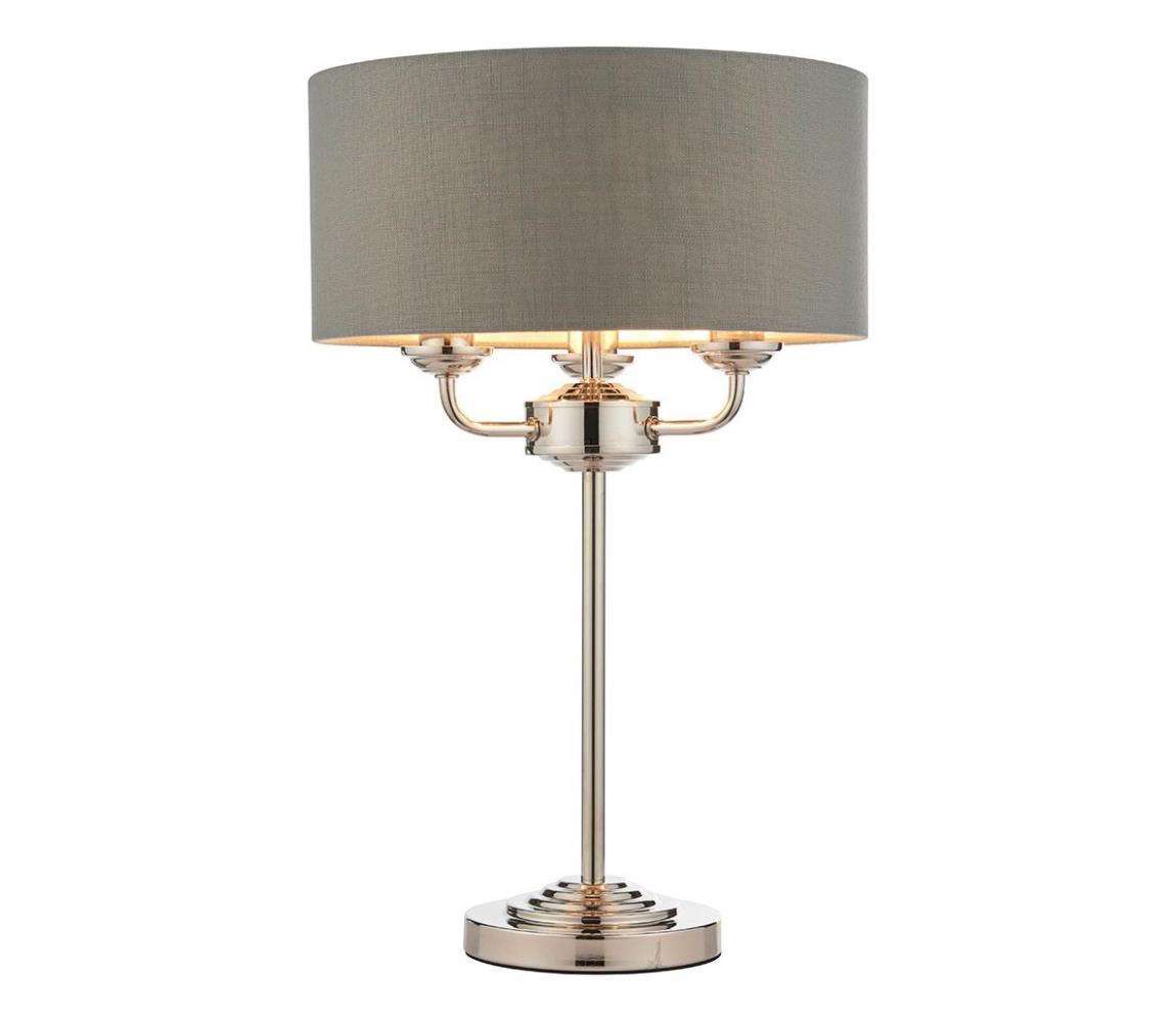 Endon 99149 - Stolní lampa HIGHCLERE 3xE14/18W/230V šedá/lesklý chrom 99149
