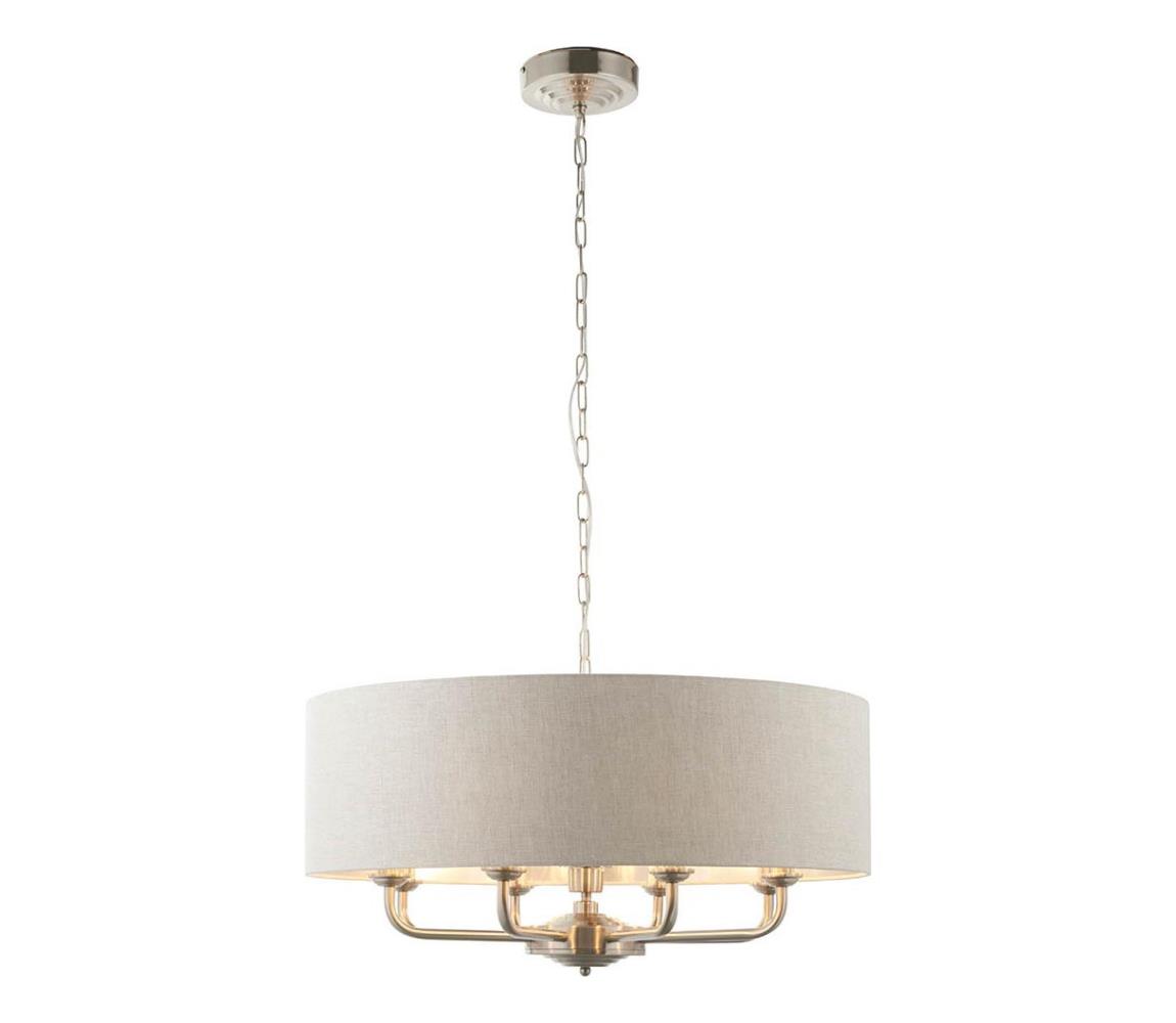 Endon 99152 - Lustr na řetězu HIGHCLERE 8xE14/40W/230V šedá/matný chrom 99152
