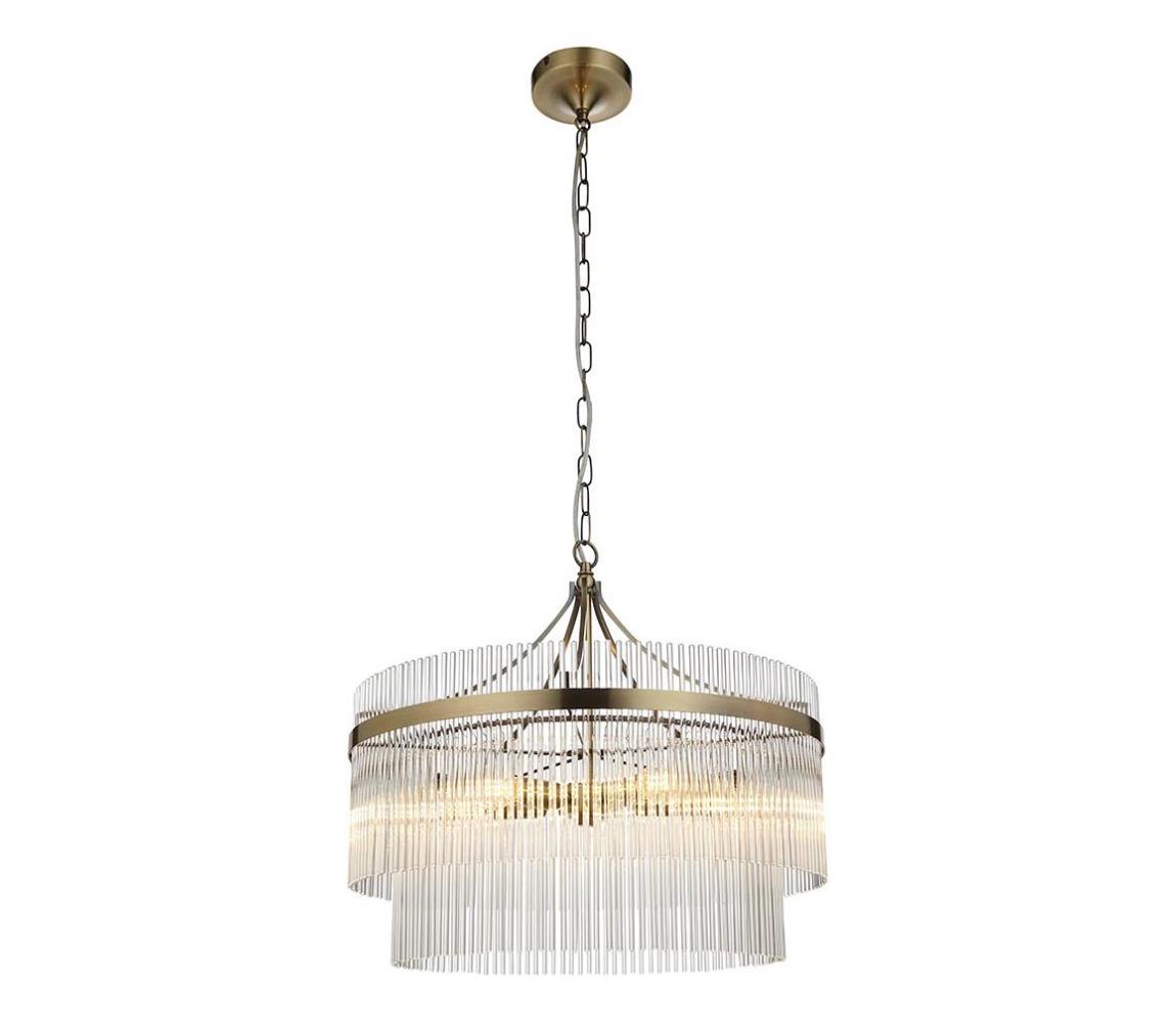 Endon 99166 - Lustr na řetězu MARIETTA 5xE14/7W/230V mosaz/čirá 99166