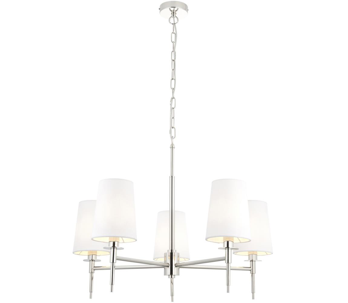 Endon 99457 - Lustr na řetězu 5xE14/6W/230V lesklý chrom/bílá 99457