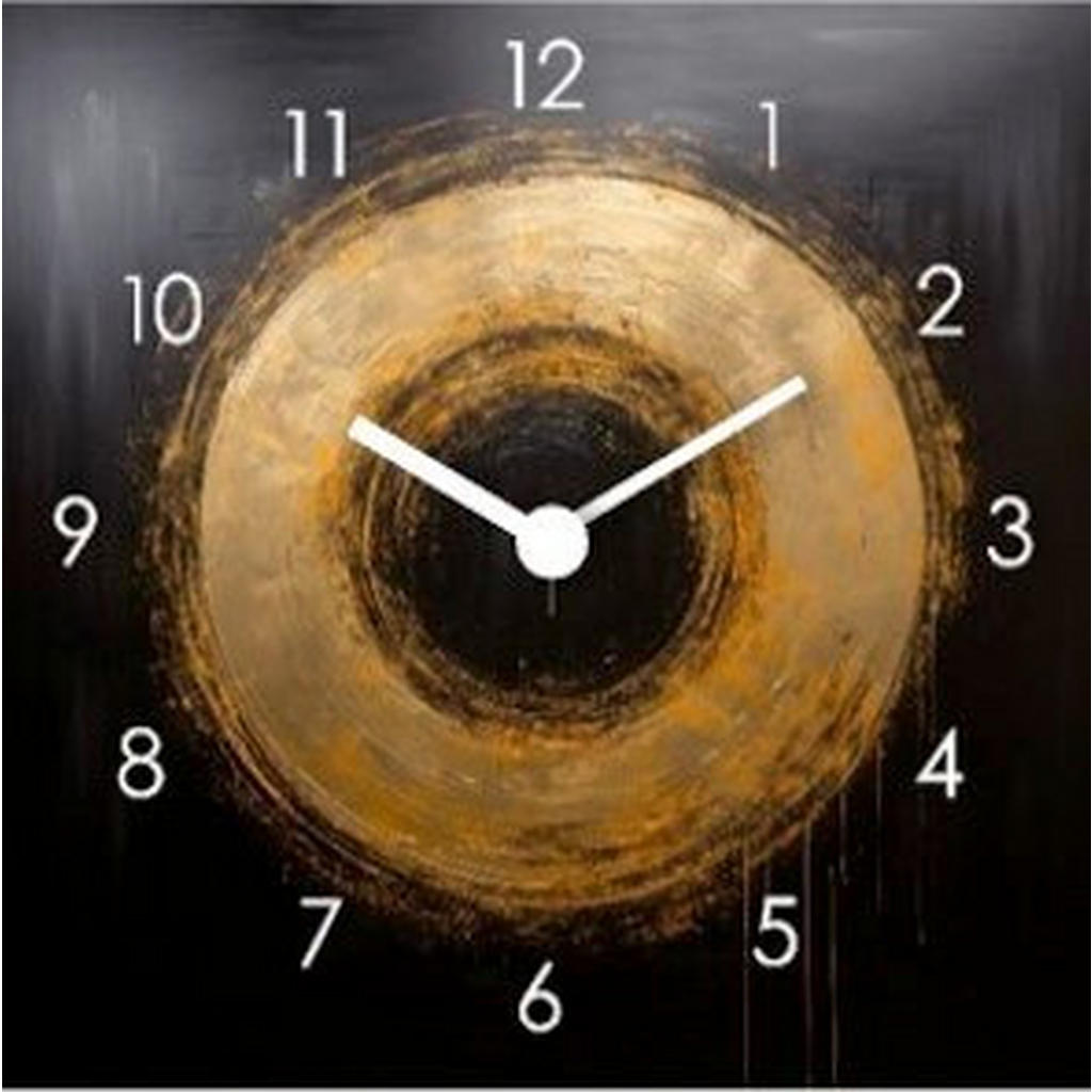 Euroart NÁSTĚNNÉ HODINY černá, barvy zlata 30/30/3,1 cm 1