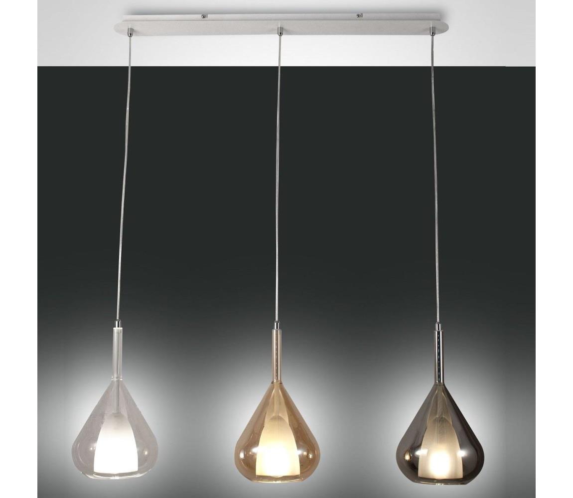 Fabas Luce 3481-48-297 - Lustr na lanku LILA 3xE27/40W/230V čirá/zlatá/šedá 3481-48-297