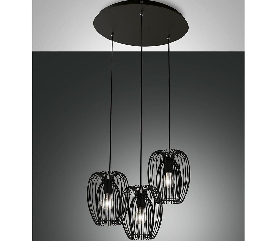 Fabas Luce 3677-47-101 - Lustr na lanku CAMP 3xE27/40W/230V černá 3677-47-101