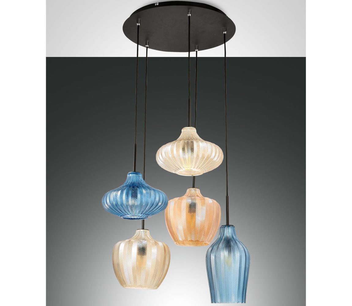 Fabas Luce 3725-49-363 - Lustr na lanku OLBIA 5xE27/40W/230V 3725-49-363
