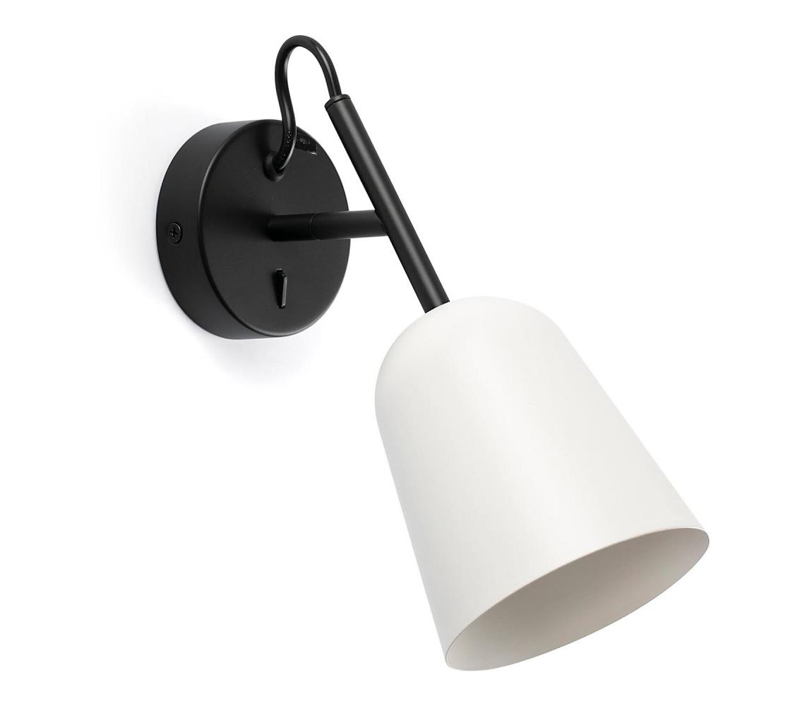 FARO Barcelona FARO 28258 - Nástěnná lampa STUDIO 1xE14/8W/230V bílá/černá 28258