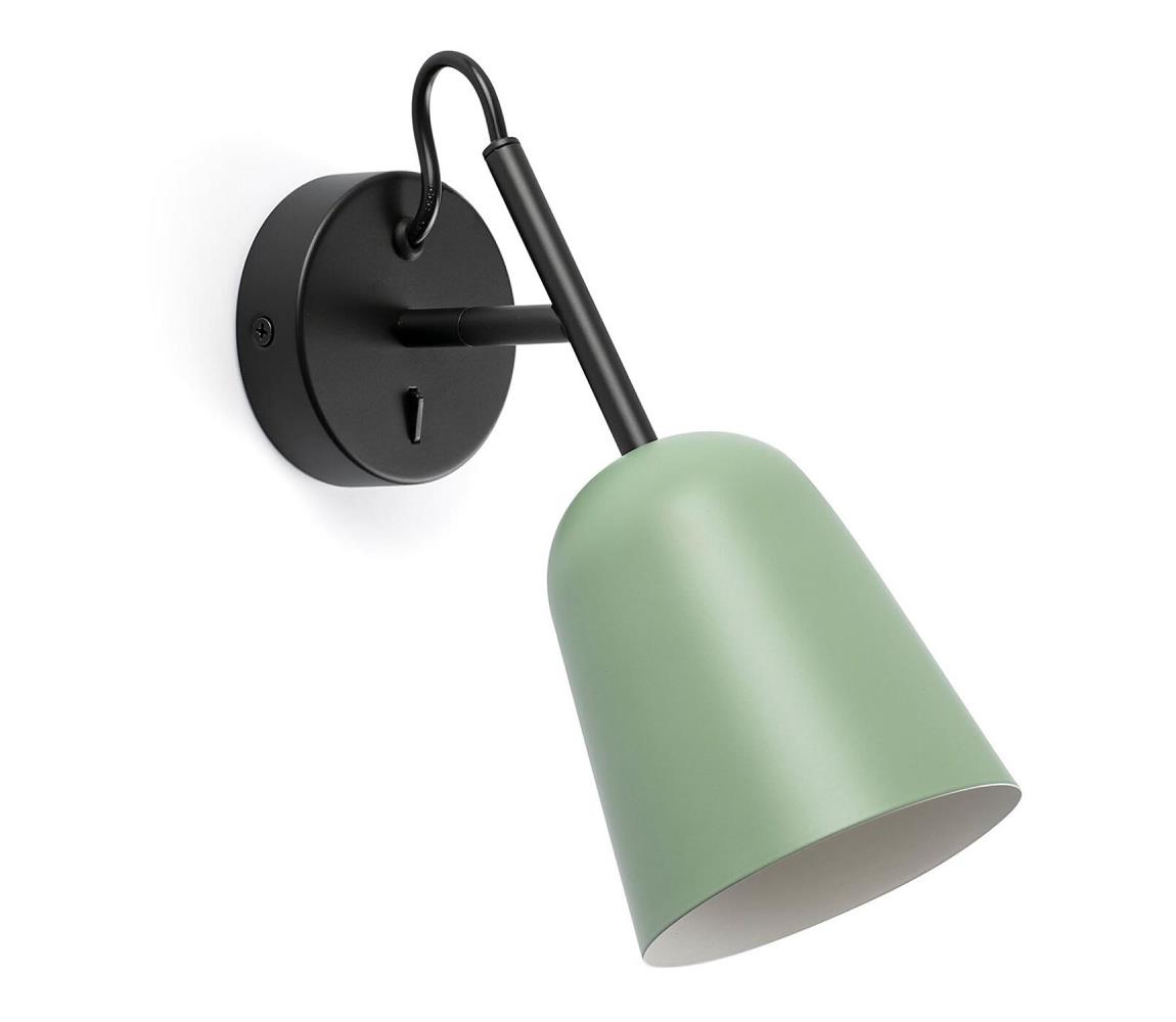 FARO Barcelona FARO 28259 - Nástěnná lampa STUDIO 1xE14/8W/230V zelená/černá 28259
