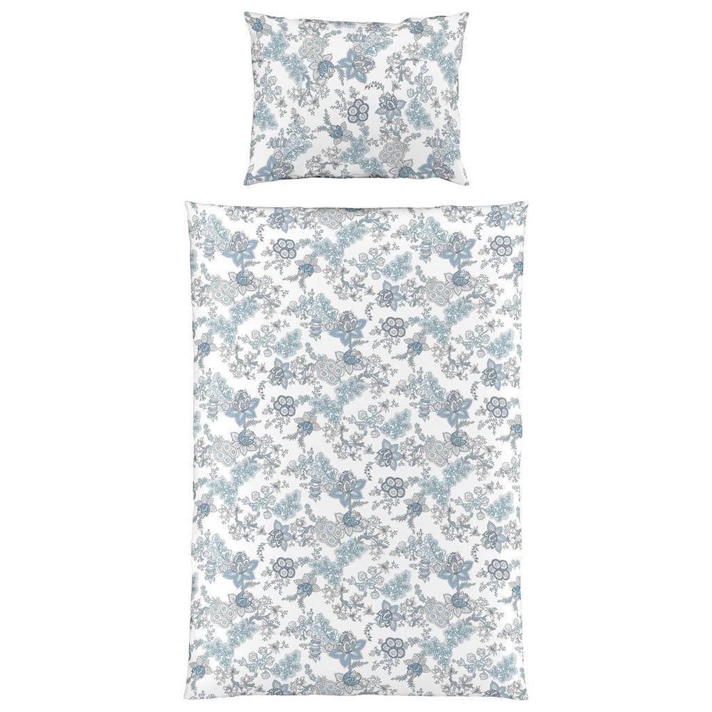 Fleuresse POVLEČENÍ, makosatén, bílá, pastelově modrá, šedomodrá, 140/200 cm