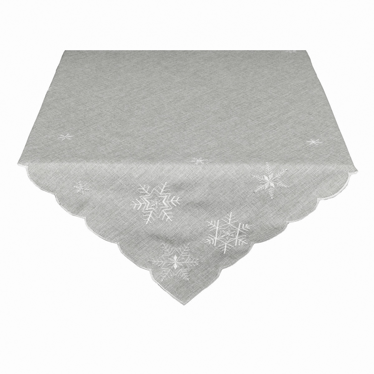 Forbyt Vánoční ubrus Vločky šedá, 120 x 140 cm