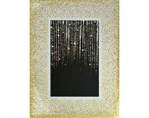 Fotorámeček skleněný 10x15 cm, zlaté třpytivé tečky
