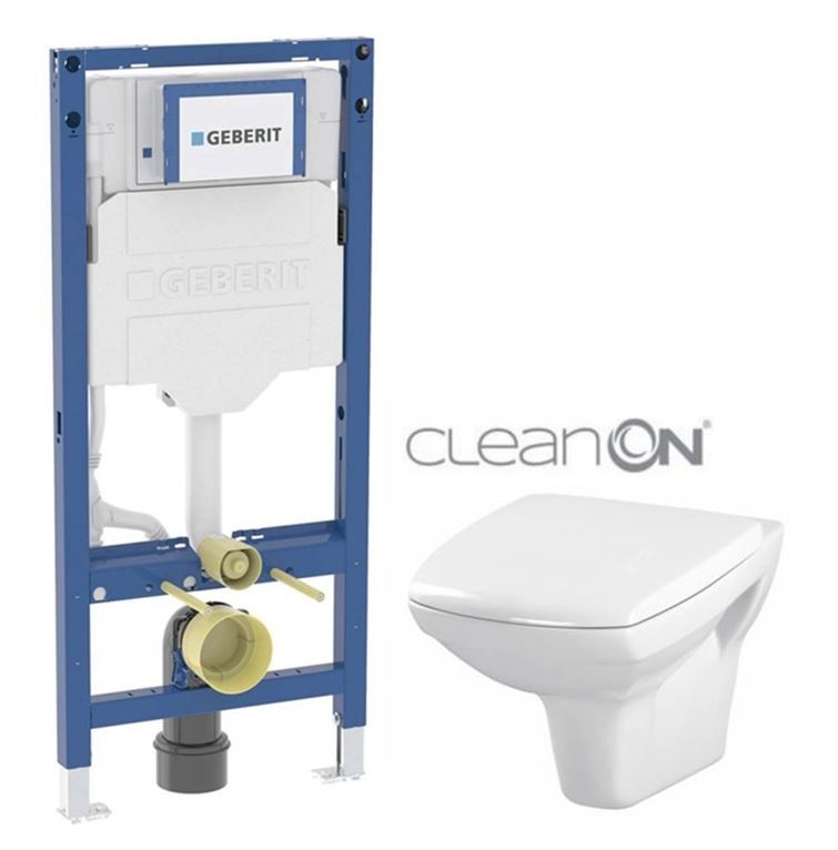 GEBERIT Duofix bez tlačítka + WC CERSANIT CLEANON CARINA  + SEDÁTKO 111.300.00.6 CA1
