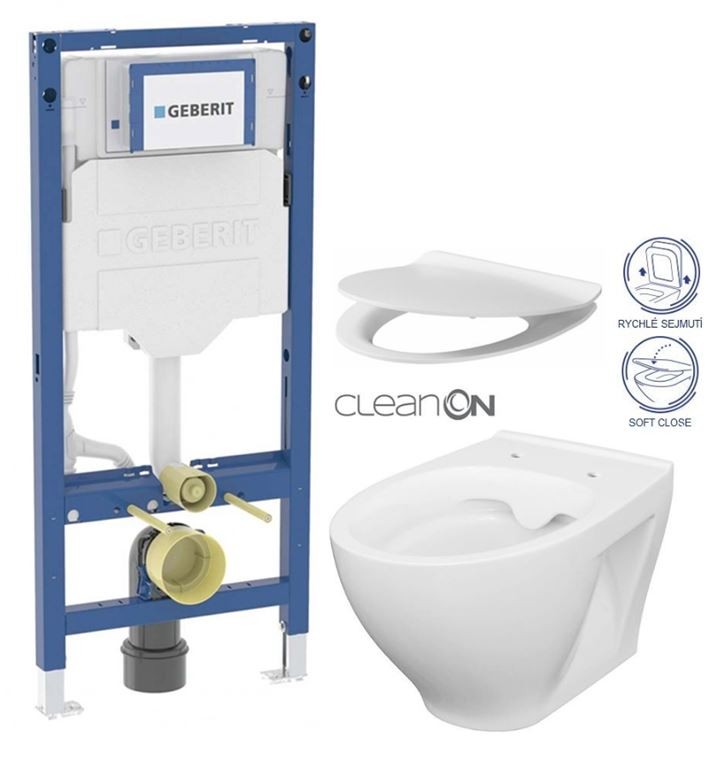 GEBERIT Duofix bez tlačítka + WC CERSANIT CLEANON MODUO + SEDÁTKO 111.300.00.6 MO1