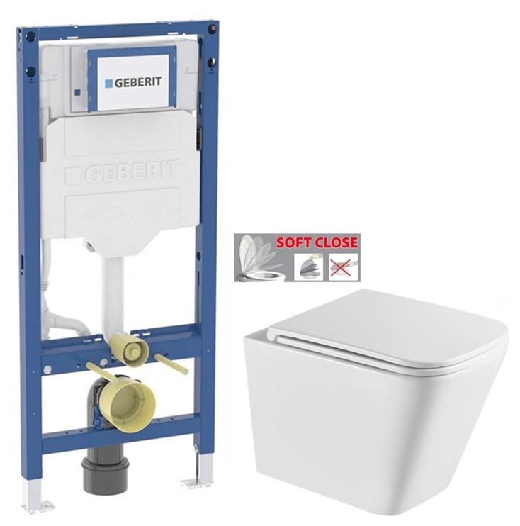 GEBERIT Duofix bez tlačítka + WC INVENA FLORINA /VÍROVÉ SPLACH/ WITH SOFT, včetně soft/close sedátka 111.300.00.6 FL1