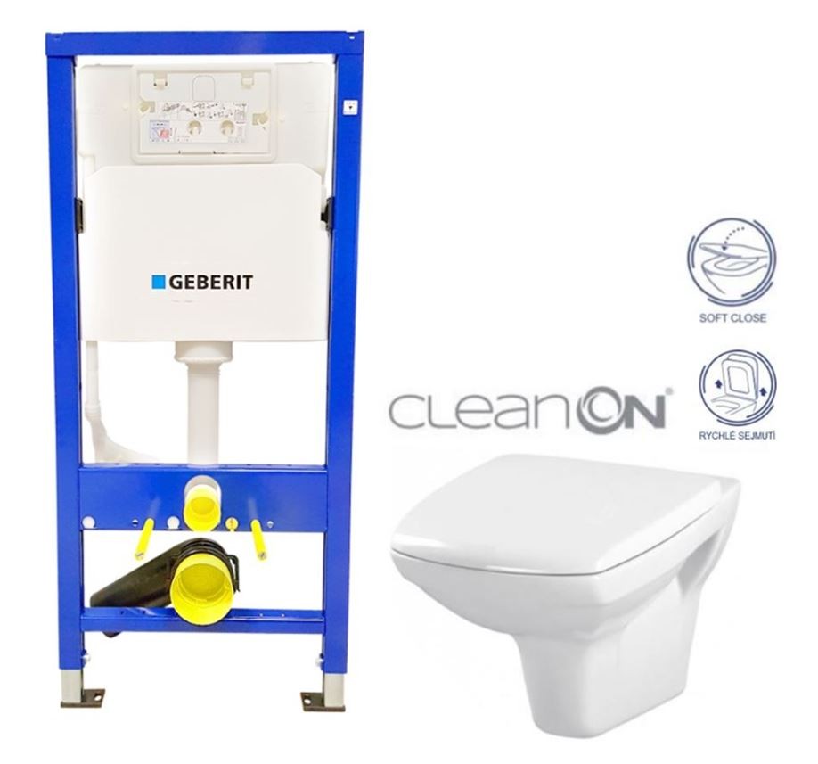 GEBERIT DuofixBasic bez tlačítka + WC CERSANIT CLEANON CARINA + SEDÁTKO 458.103.00.2 X CA2