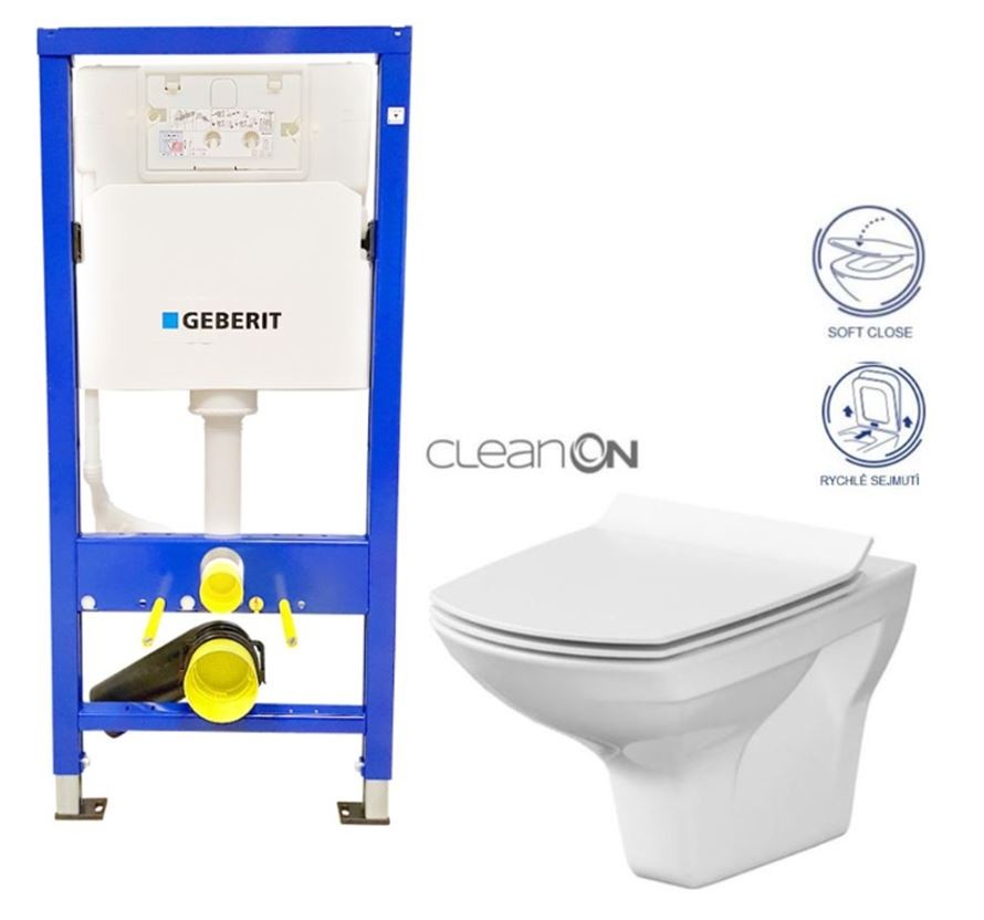 GEBERIT DuofixBasic bez tlačítka + WC CERSANIT CLEANON CARINA + SEDÁTKO 458.103.00.2 X CA3