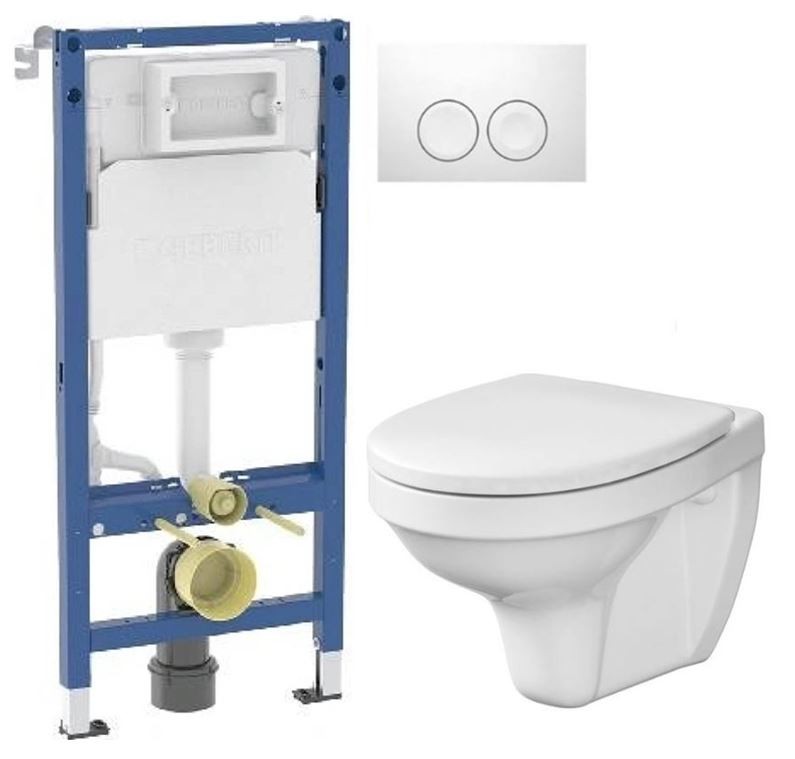 GEBERIT DuofixBasic s bílým tlačítkem DELTA21 + WC CERSANIT DELFI + SEDÁTKO 458.103.00.2 21BI DE1