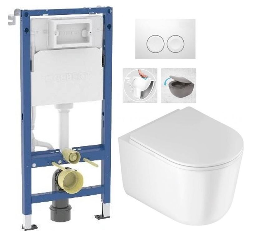 GEBERIT DuofixBasic s bílým tlačítkem DELTA21 + WC DEANTE Jasmin se sedátkem RIMLESS /VÍROVÉ SPLACH/ 458.103.00.2 21BI JA1