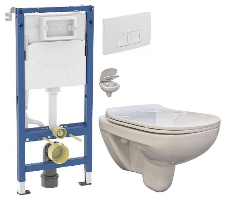 GEBERIT DuofixBasic s bílým tlačítkem DELTA50 + WC bez oplachového kruhu Edge + SEDÁTKO 458.103.00.2 50BI EG1