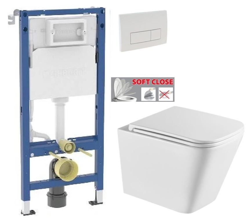 GEBERIT DuofixBasic s bílým tlačítkem DELTA51 + WC INVENA FLORINA /VÍROVÉ SPLACH/ WITH SOFT, včetně soft/close sedátka 458.103.00.2 51BI FL1