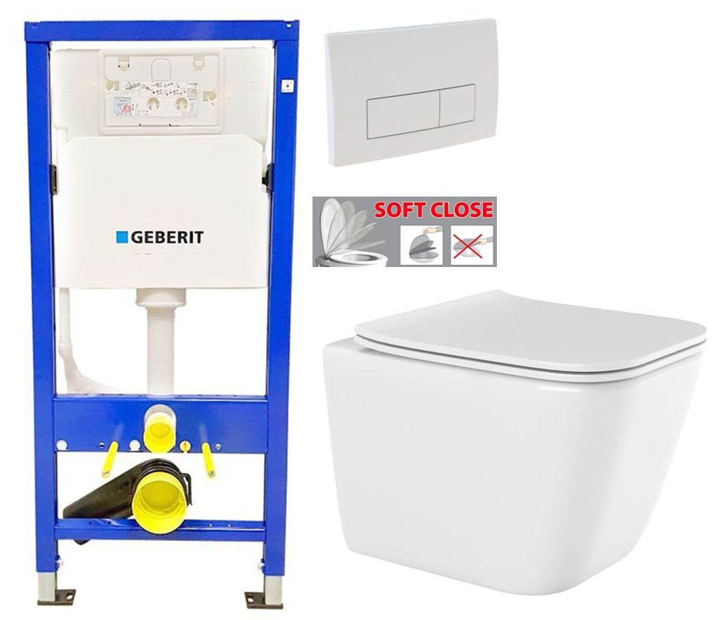 GEBERIT DuofixBasic s bílým tlačítkem DELTA51 + WC INVENA PAROS  + SEDÁTKO 458.103.00.2 51BI RO1