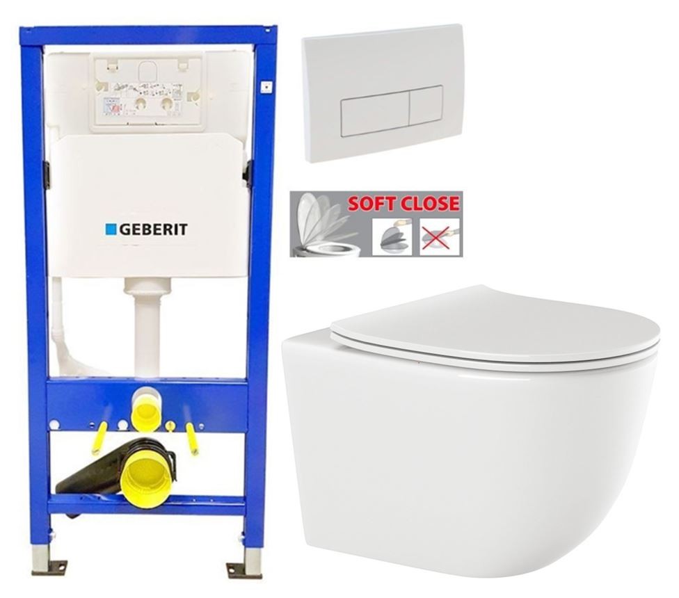 GEBERIT DuofixBasic s bílým tlačítkem DELTA51 + WC INVENA TINOS  + SEDÁTKO 458.103.00.2 51BI NO1