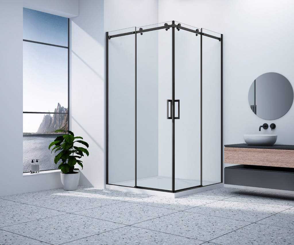 GELCO DRAGON BLACK obdélníkový sprchový kout 800x900 čiré sklo, GD4280B-GD4290B GD4280B-GD4290B