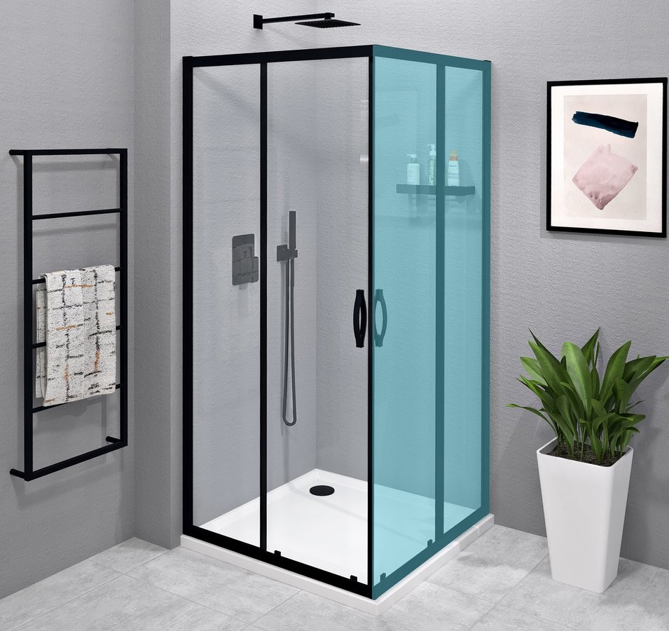 GELCO SIGMA SIMPLY BLACK Sprchové dveře pro rohový vstup 900, čiré sklo, GS2190B GS2190B