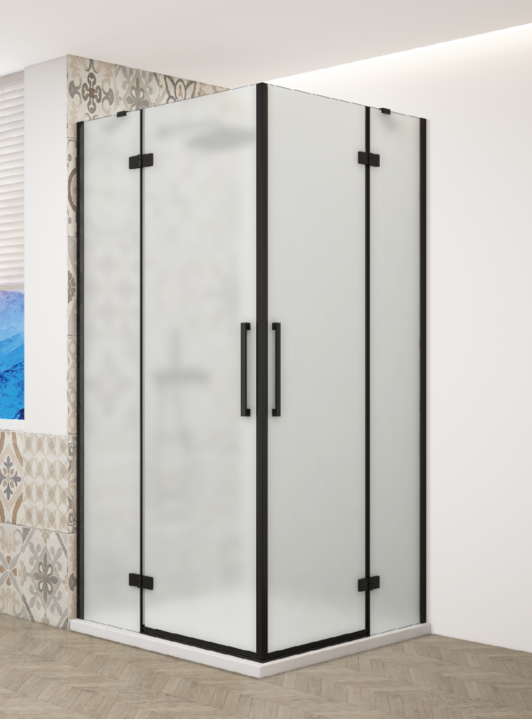 GELCO TRINITY BLACK obdélníkový kout 1000x1200 rohový vstup, matné sklo, GT2210-12M-B GT2210-12M-B
