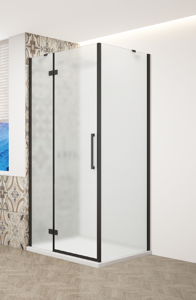 GELCO TRINITY BLACK obdélníkový kout 900x800 levý, matné sklo, GT5680-90ML-B GT5680-90ML-B