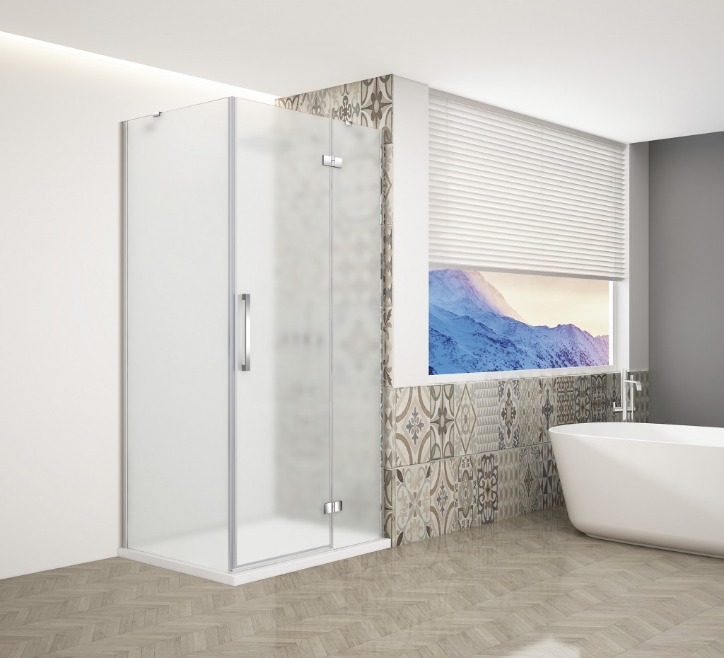 GELCO TRINITY CHROM čtvercový kout 800x800 pravý, matné sklo, GT5680-80MR-CH GT5680-80MR-CH