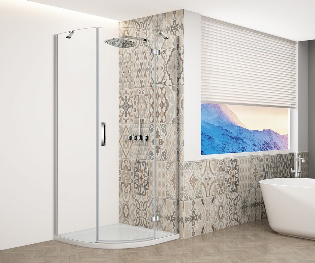 GELCO TRINITY CHROM čtvrtkruhový kout 900x900  pravý, čiré sklo, GT6590CR-CH GT6590CR-CH