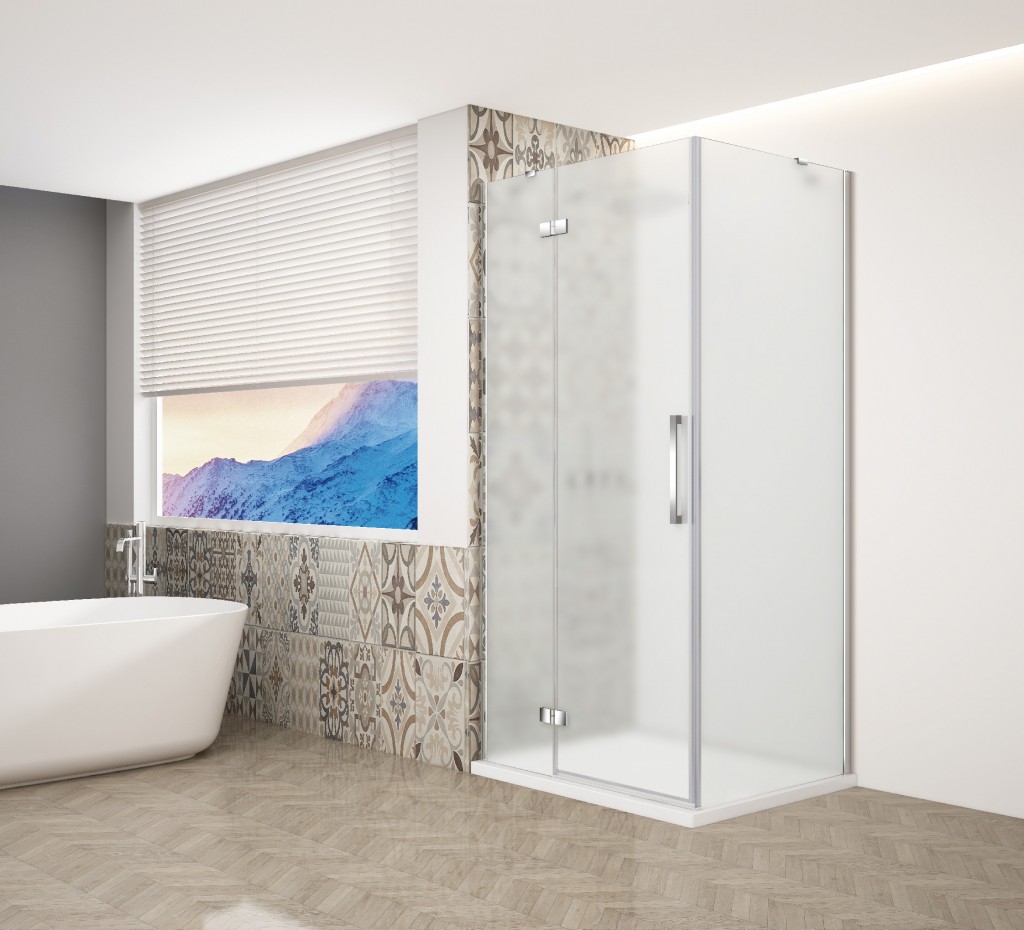GELCO TRINITY CHROM obdélníkový kout 1000x800 levý, matné sklo, GT5680-10ML-CH GT5680-10ML-CH