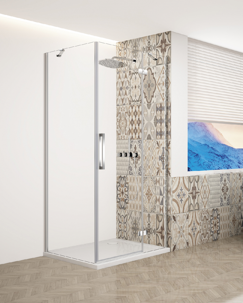 GELCO TRINITY CHROM obdélníkový kout 1100x1200 pravý, čiré sklo, GT5612-11CR-CH GT5612-11CR-CH