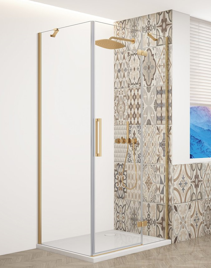 GELCO TRINITY GOLD čtvercový kout 900x900 pravý, čiré sklo, GT5690-90CR-G GT5690-90CR-G