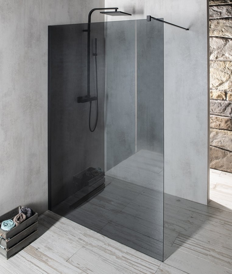 GELCO VARIO BLACK jednodílná sprchová zástěna k instalaci ke stěně, kouřové sklo, 1200 GX1312GX1014