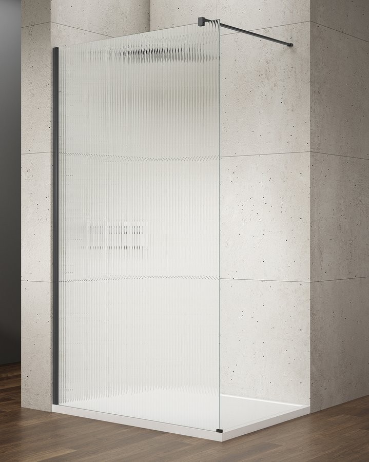 GELCO VARIO BLACK jednodílná sprchová zástěna k instalaci ke stěně, sklo nordic, 900 GX1590-06