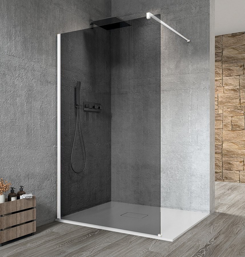 GELCO VARIO WHITE jednodílná sprchová zástěna k instalaci ke stěně, kouřové sklo, 1200 GX1312GX1015