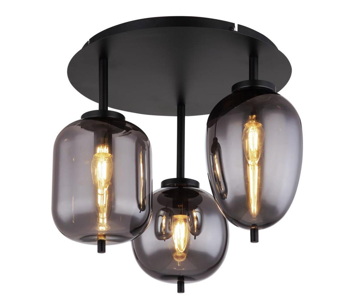 Globo 15345-3D - Přisazený lustr BLACKY 3xE14/40W/230V černá 15345-3D