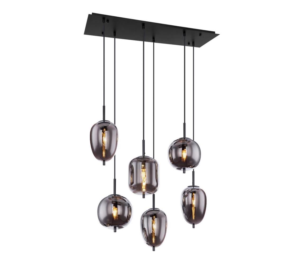 Globo 15345-6 - Lustr na lanku BLACKY 6xE14/40W/230V černá 15345-6